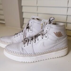 Size 8.5 Women’s Air Jordan 1 Retro High Tops in “Desert Sand”